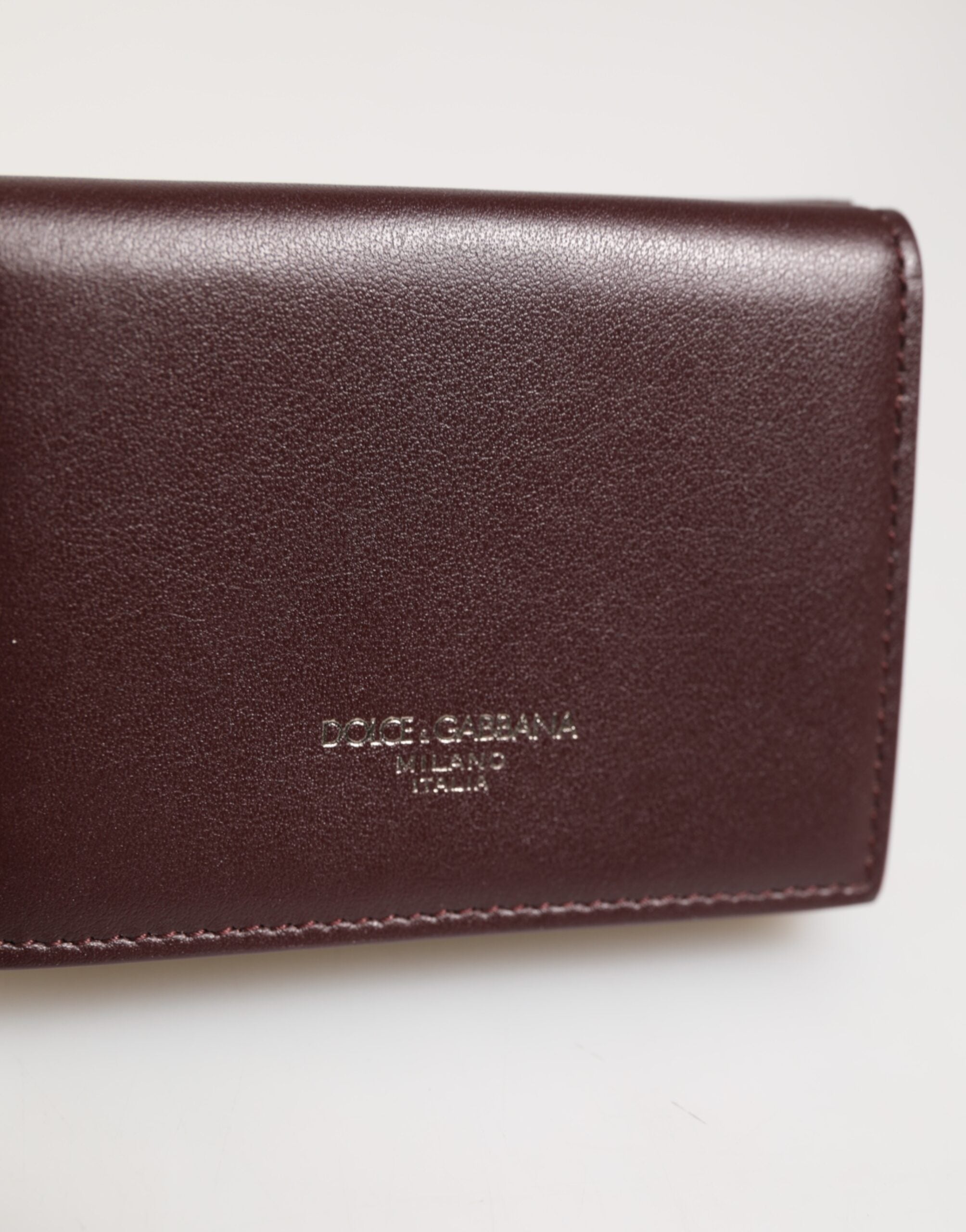 Dolce & Gabbana Dolce & Gabbana Leather Embossed Logo Trifold Men Card Holder Dark Men's Brown