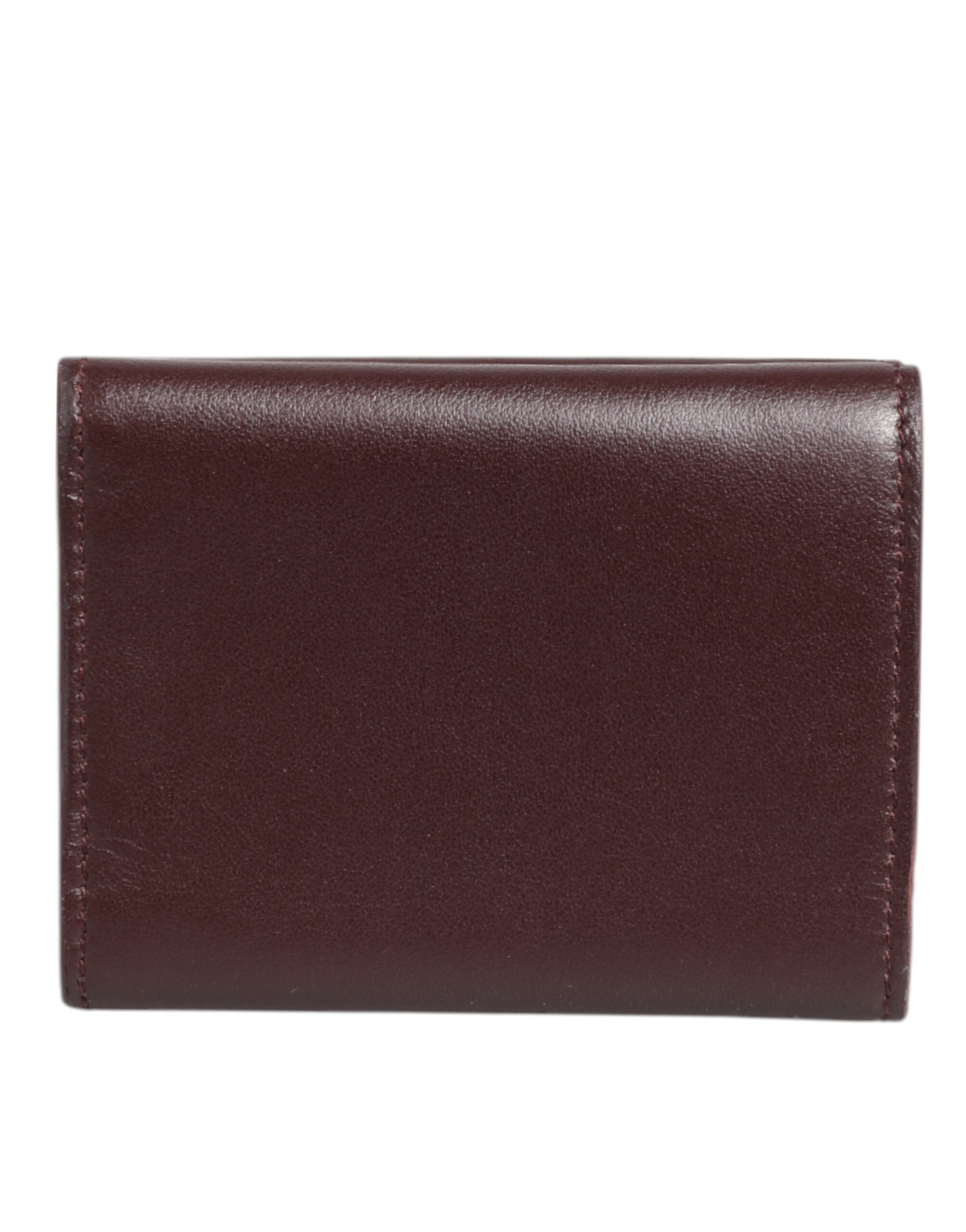 Dolce & Gabbana Dolce & Gabbana Leather Embossed Logo Trifold Men Card Holder Dark Men's Brown