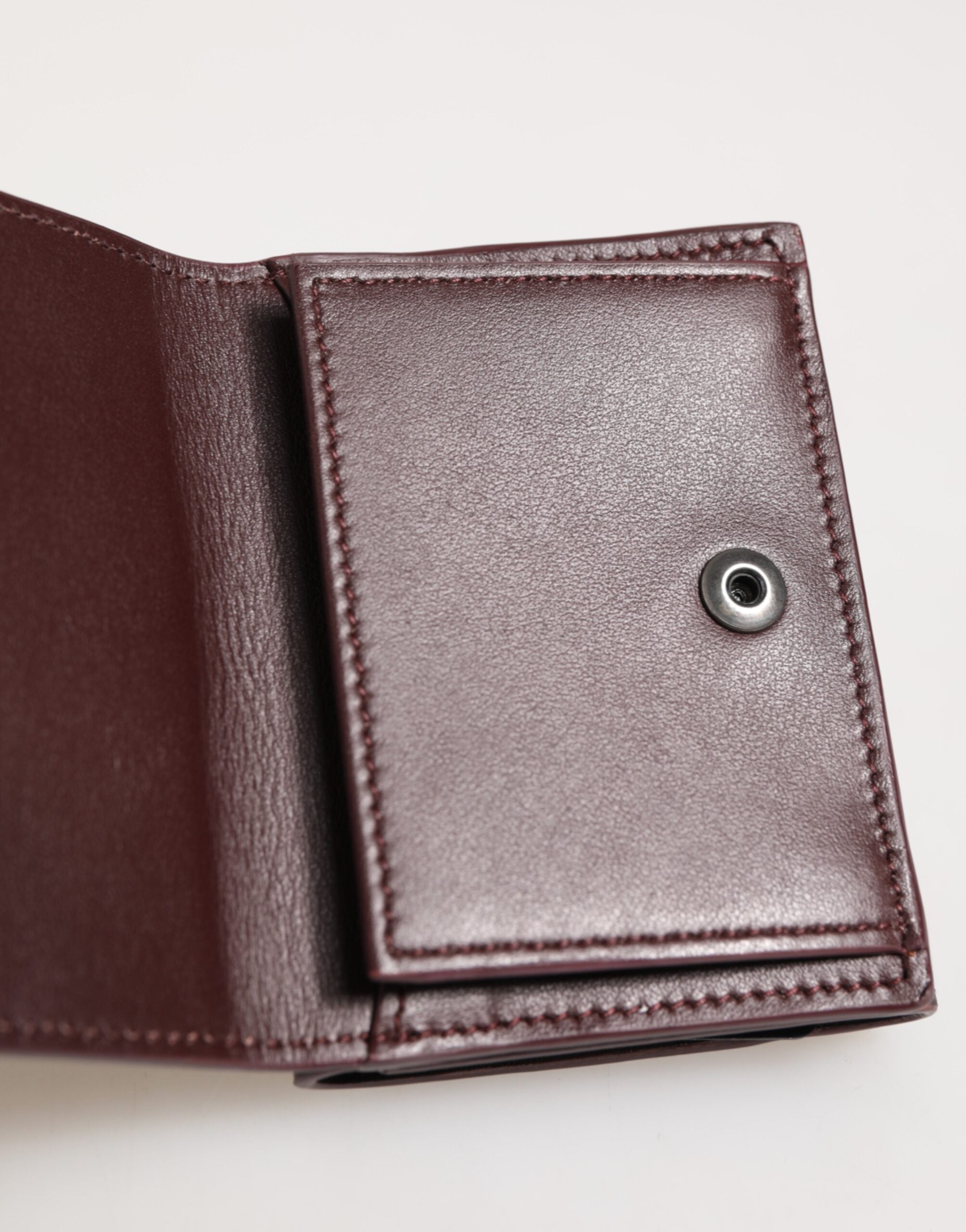 Dolce & Gabbana Dolce & Gabbana Leather Embossed Logo Trifold Men Card Holder Dark Men's Brown