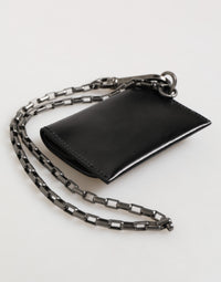 Dolce & Gabbana Dolce & Gabbana Black Cavallo Leather Wallet Chain Snap Bifold Card Men's Holder