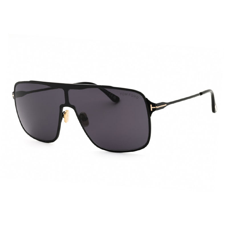 Tom Ford Tom Ford Sunglasses Shield Full Rim, Shiny Black Frame and Smoke Lens FT117301A