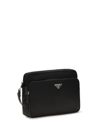 Prada Men Re-Nylon And Leather Shoulder Bag