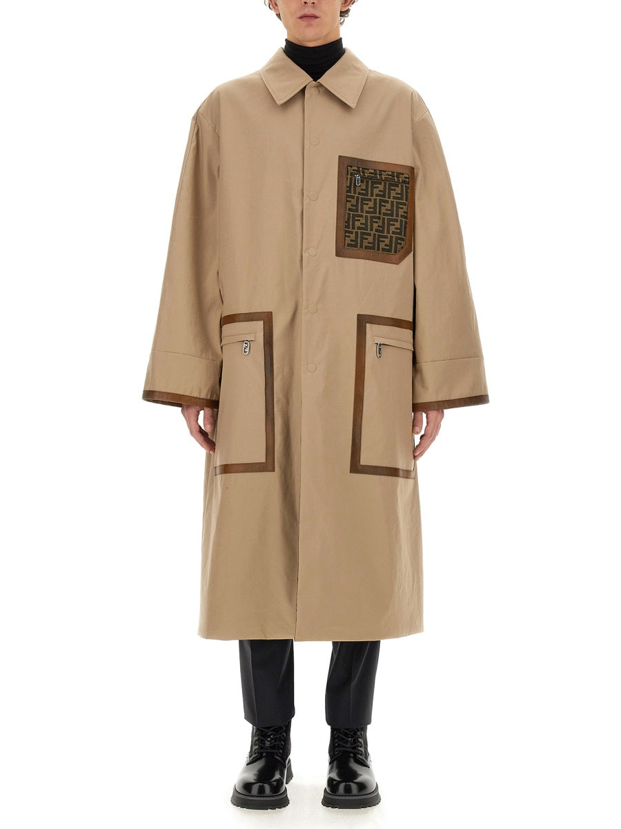 Fendi Men Fabric Trench Coat