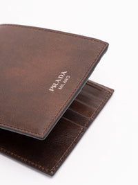 Prada Men Antiqued Leather Wallet