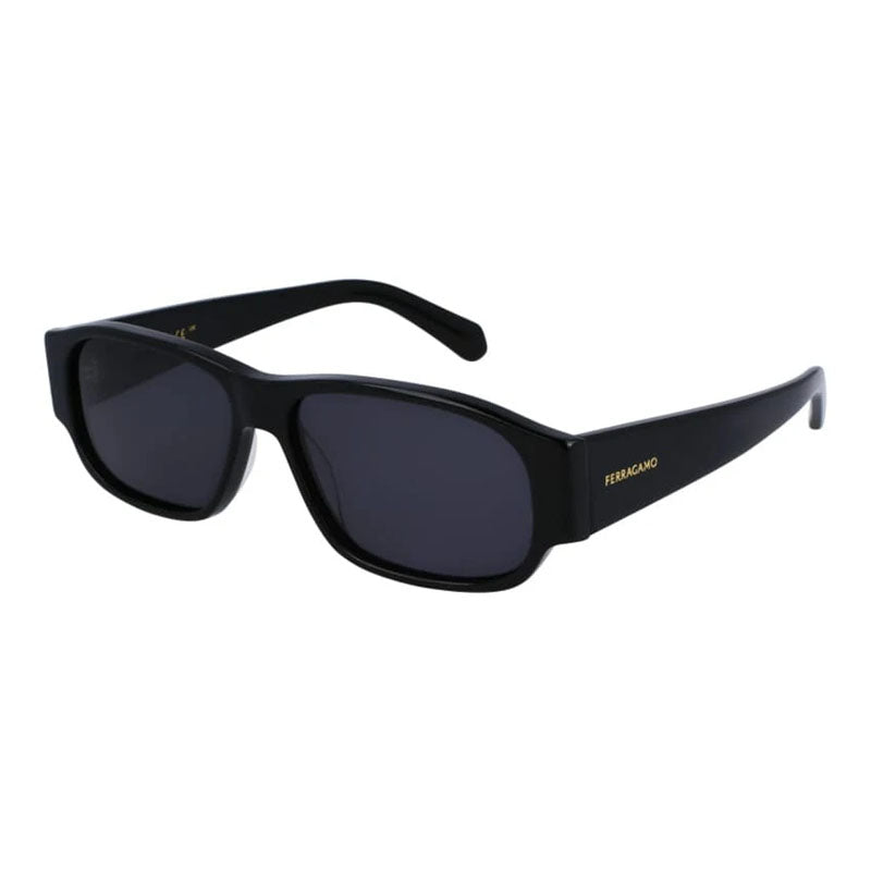 Salvatore Ferragamo Sunglasses Rectangle Full Rim, Black Frame and Dark Grey Lens SF1109S001