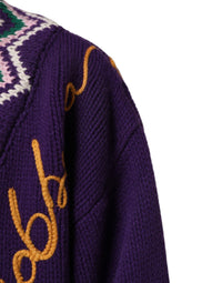 Dolce & Gabbana Dolce & Gabbana Purple Wool DG Logo Men Knit Pullover Men's Sweater