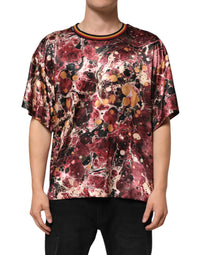 Dolce & Gabbana Multicolor Polyester Marble Print Oversize Men's T-shirt
