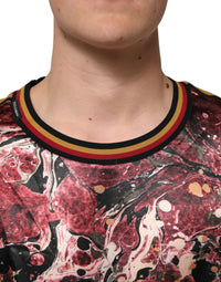 Dolce & Gabbana Multicolor Polyester Marble Print Oversize Men's T-shirt