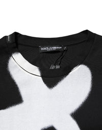 Dolce & Gabbana Black Cotton DG Logo Graffiti Short Sleeve Men's T-shirt