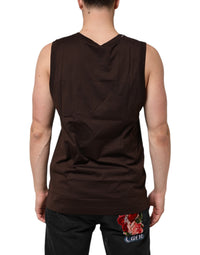 Dolce & Gabbana Brown Cotton Sleeveless Underwear Men Tank Men's Top