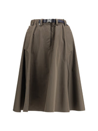 Prada Women Nylon Midi Skirt