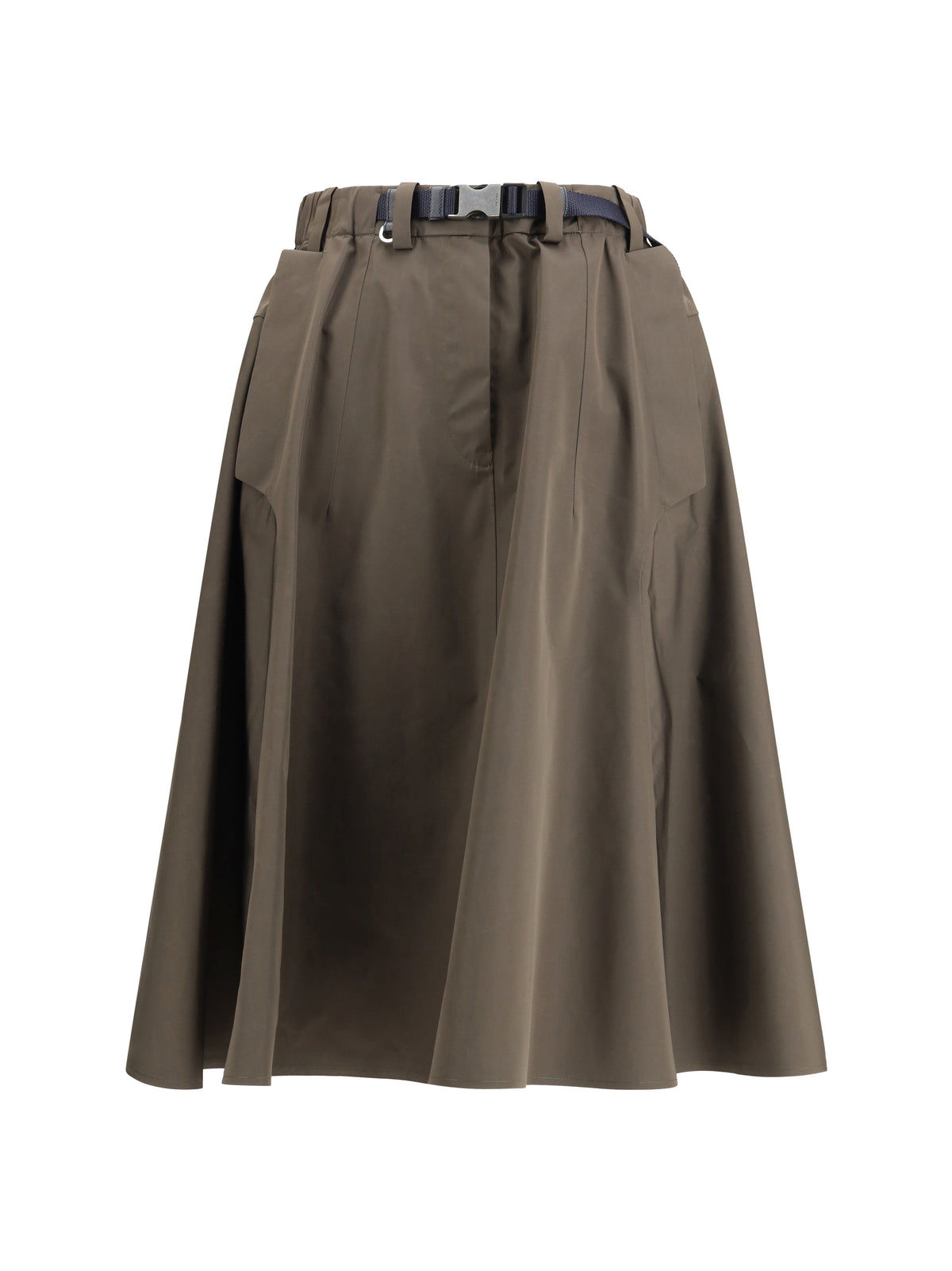 Prada Women Nylon Midi Skirt