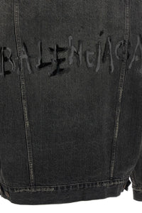 Balenciaga Women Denim Jacket With Used Effect