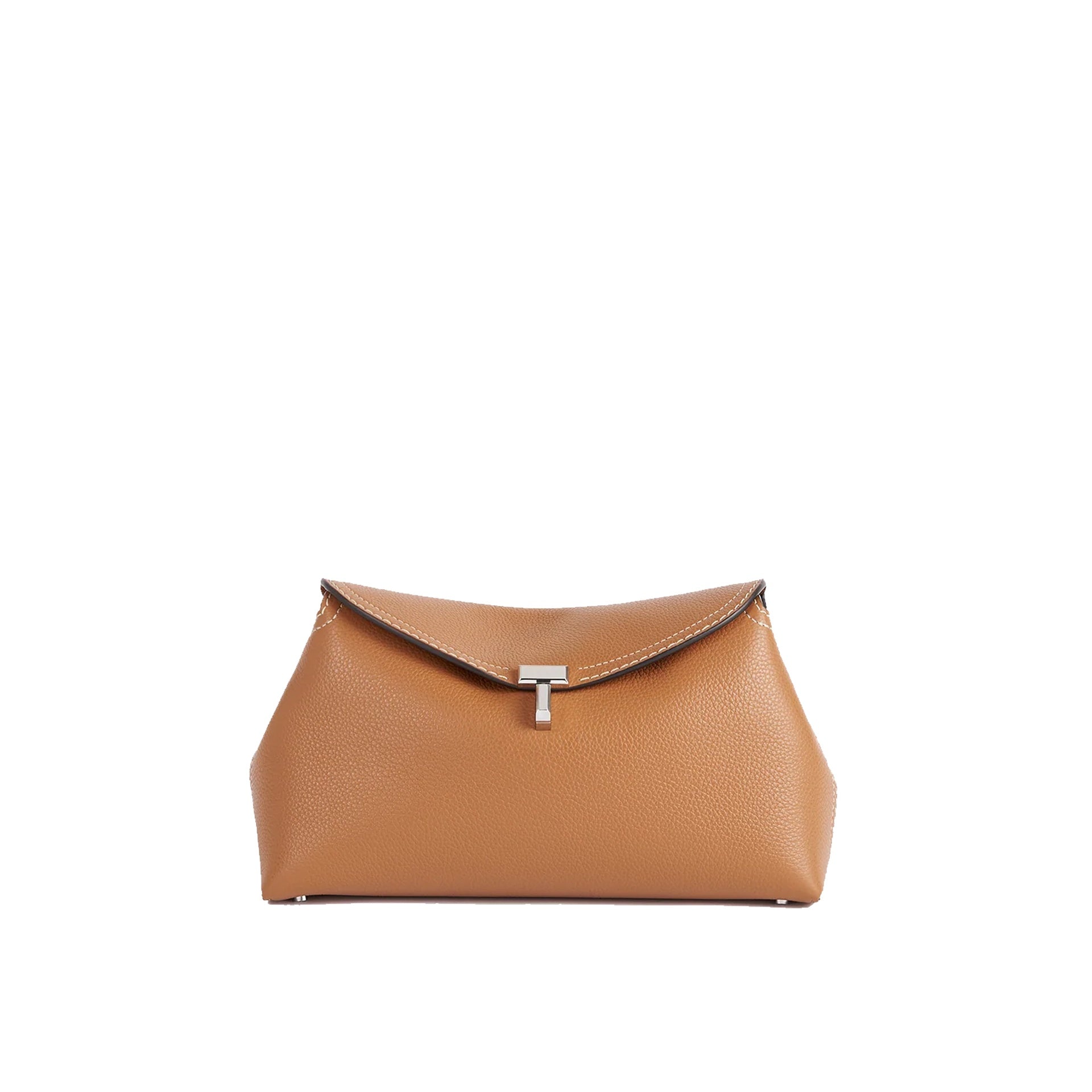 Toteme Toteme T-Lock Grained-Leather Clutch Bag Women