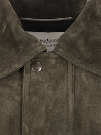 Saint Laurent Men Vintage Split Leather Bomber Jacket