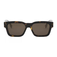 Fendi Sunglasses Square Full Rim, Dark Havana Frame and Brown Lens FE40107I52E