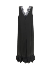 Ganni Women Lace-Trimmed Satin Long Dress