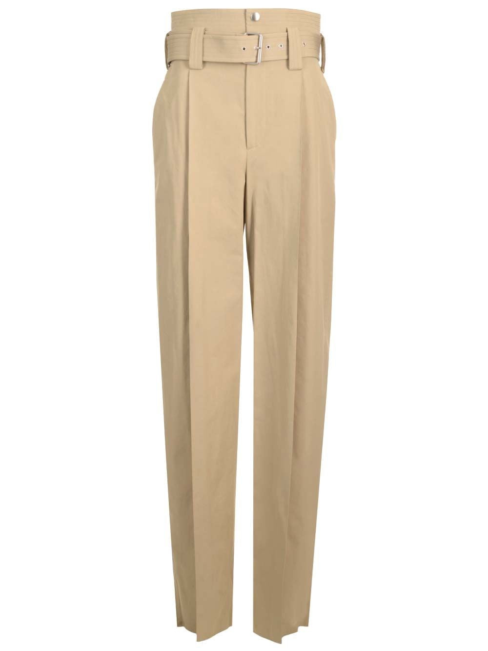 Bottega Veneta Women High-Waisted Trousers With Cotton Belt