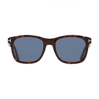 Tom Ford Sunglasses Square Full Rim, Shiny Dark Havana Frame and Green Lens FT059552N