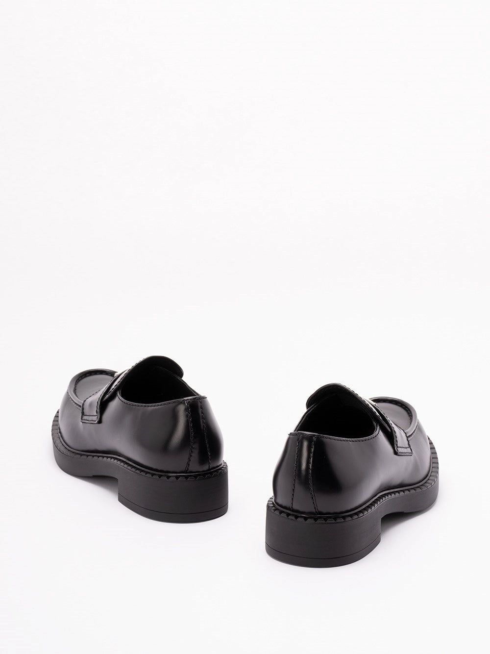 Prada Prada Men Chocolate Brushed Leather Loafers