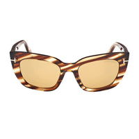 Tom Ford Sunglasses Cat Eye Full Rim, Blonde Havana Frame and Brown Lens FT119053E