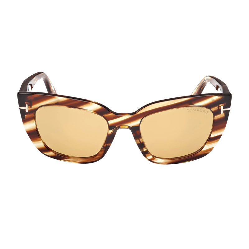Tom Ford Sunglasses Cat Eye Full Rim, Blonde Havana Frame and Brown Lens FT119053E