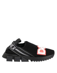 Dolce & Gabbana Black Grey Slip On Sorrento Sneakers Women's Shoes