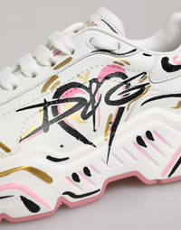 Dolce & Gabbana Multicolor Hand Painted DAYMASTER Sneaker Women's Shoes