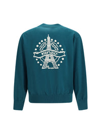 Kenzo Men Kenzo Eiffel Tower Design Wool Zip Cardigan