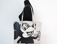 COACH Mickey Mouse Signature Tote Bag BlackWhite C4159