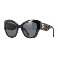 Gucci Sunglasses Cat Eye Full Rim, Black Frame and Grey Lens GG0808S001