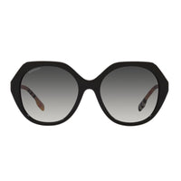 Burberry Sunglasses Round Full Rim, Black Frame and Grey Gradient Lens BE437538538G