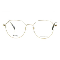 Moschino Eyeglasses Geometric Full Rim, Gold Frame and Clear Demo Lenses Lens MOS564/F0J5G00