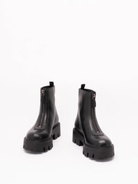 Prada Women Leather Zipper Booties