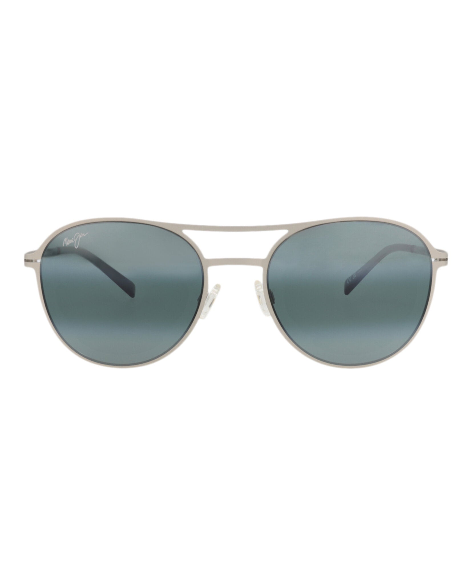 Maui Jim Unisex Round/Oval Silver Silver Grey Fashion Designer Eyewear