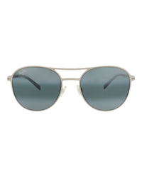 Maui Jim Unisex Round/Oval Silver Silver Grey Fashion Designer Eyewear
