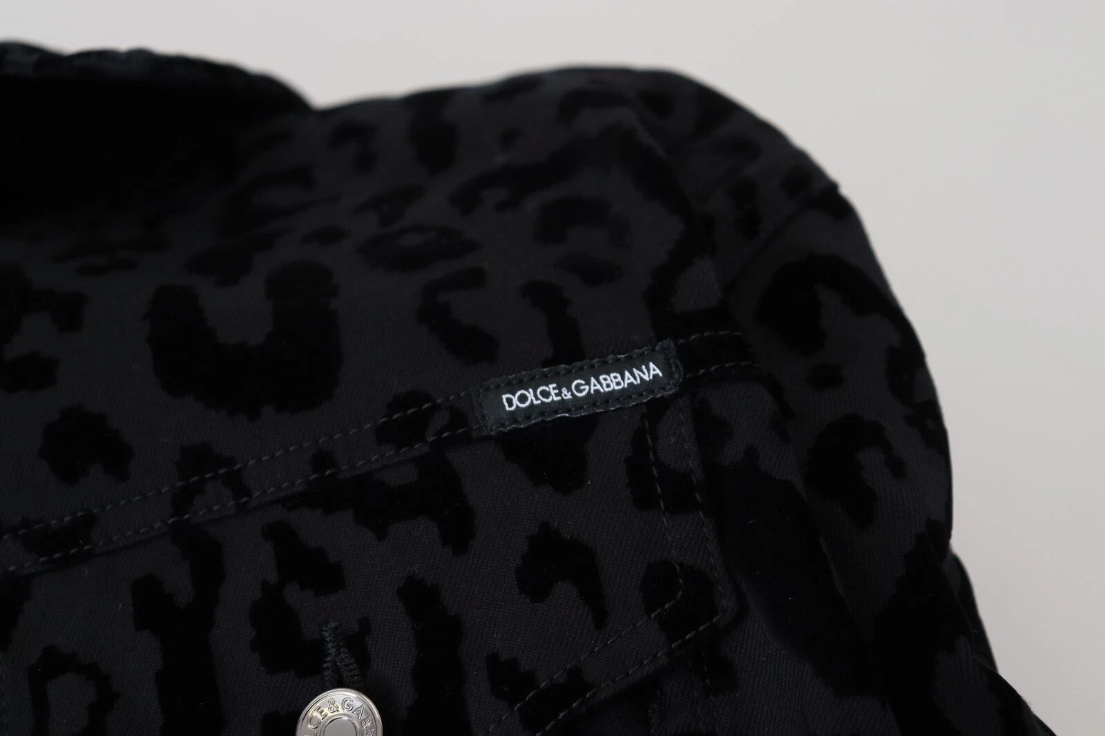 Dolce & Gabbana Dolce & Gabbana Cotton Black Leopard Long Sleeve Denim Women's Jacket