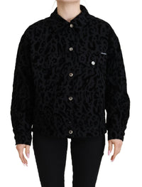 Dolce & Gabbana Dolce & Gabbana Cotton Black Leopard Long Sleeve Denim Women's Jacket