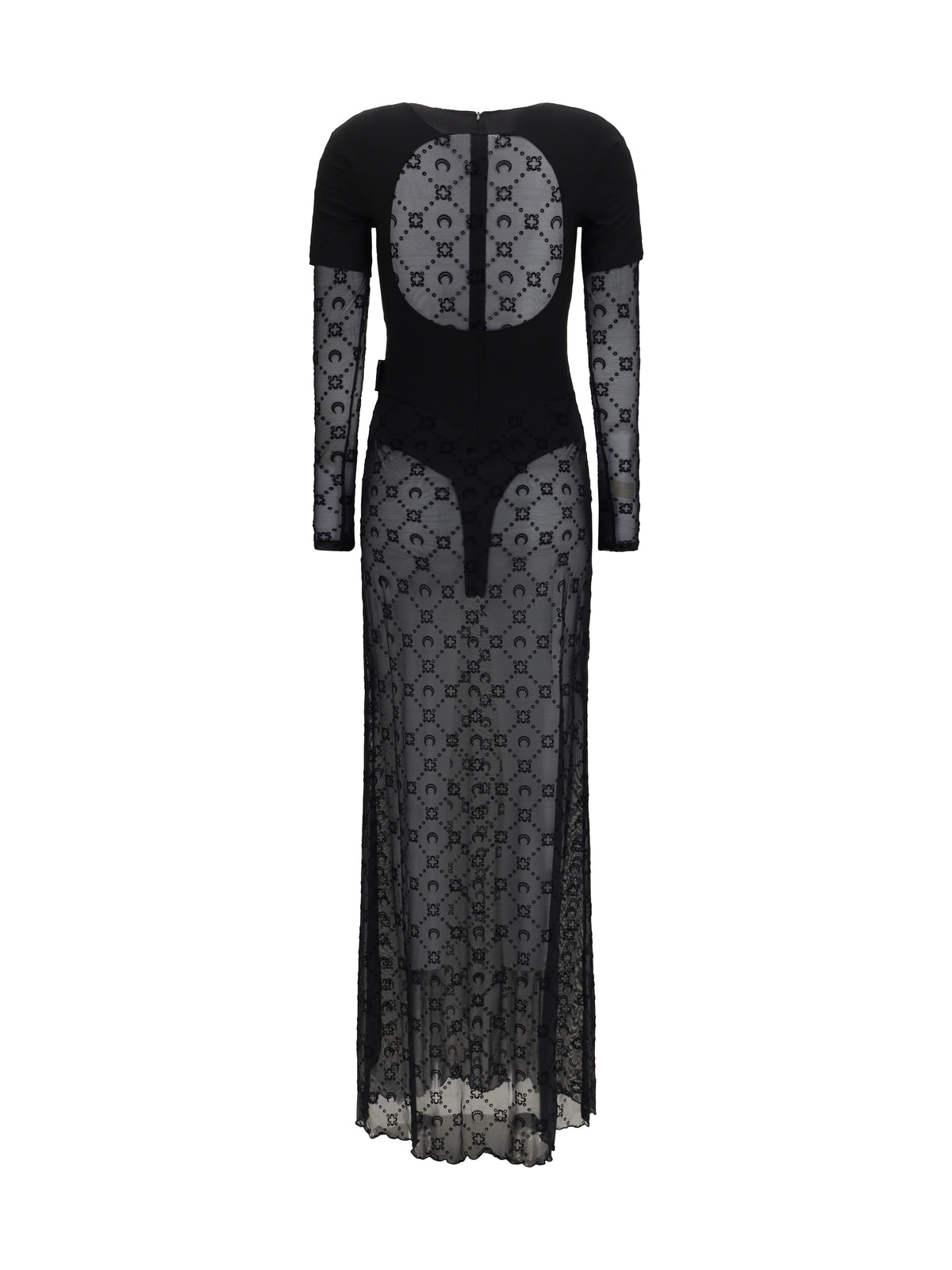 MARINE SERRE Marine Serre Women Layered Long Dress In Jersey And Mesh