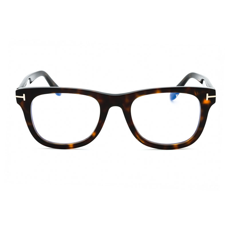 Tom Ford Eyeglasses Square Full Rim, Dark Havana Frame and Clear Blue Light Block Lens FT5820-B052