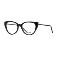 Saint Laurent Saint Laurent Eyeglasses Cat Eye Full Rim, Black Frame and Clear Demo Lenses Lens SLM48_A002
