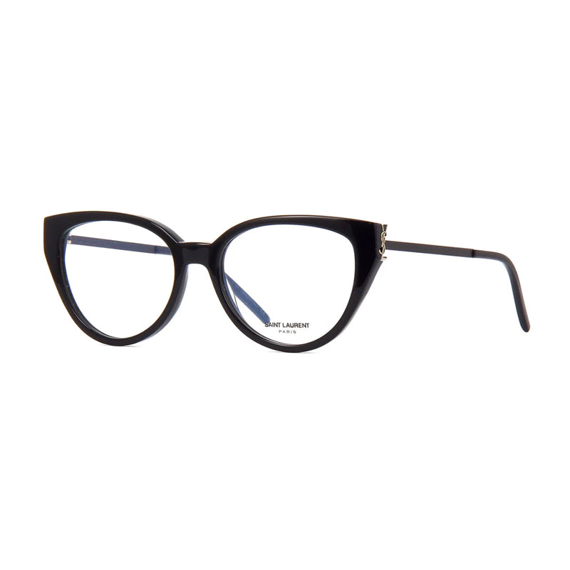 Saint Laurent Saint Laurent Eyeglasses Cat Eye Full Rim, Black Frame and Clear Demo Lenses Lens SLM48_A002