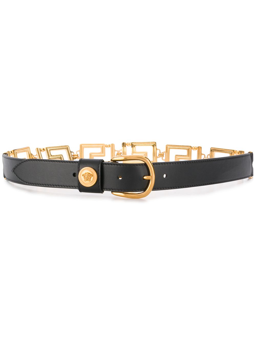 Versace Women Belt With Greek Key Buckle