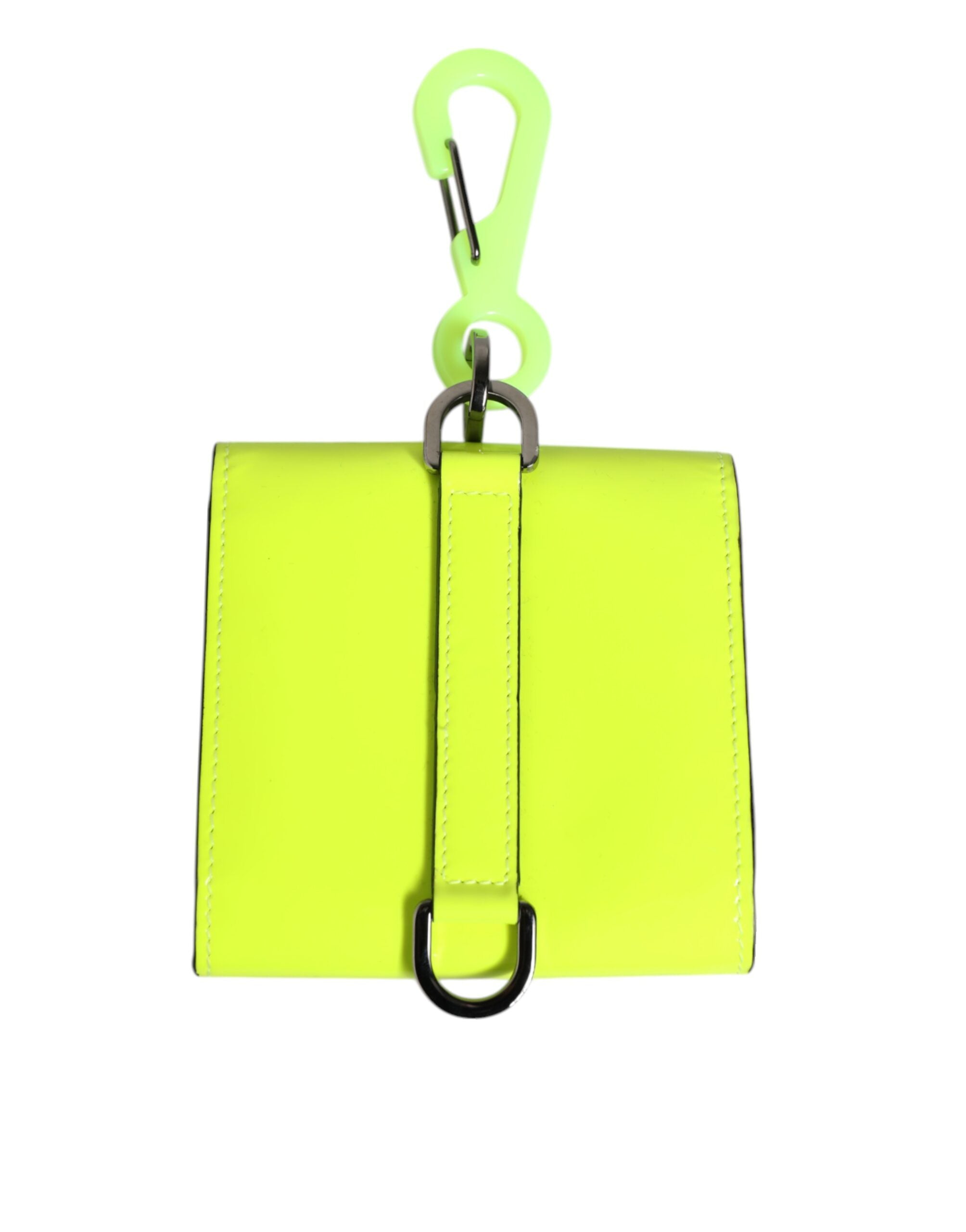 Dolce & Gabbana Dolce & Gabbana Yellow Green Bifold DG Logo Neck Strap Cardholder Men's Wallet