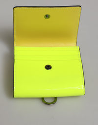 Dolce & Gabbana Dolce & Gabbana Yellow Green Bifold DG Logo Neck Strap Cardholder Men's Wallet