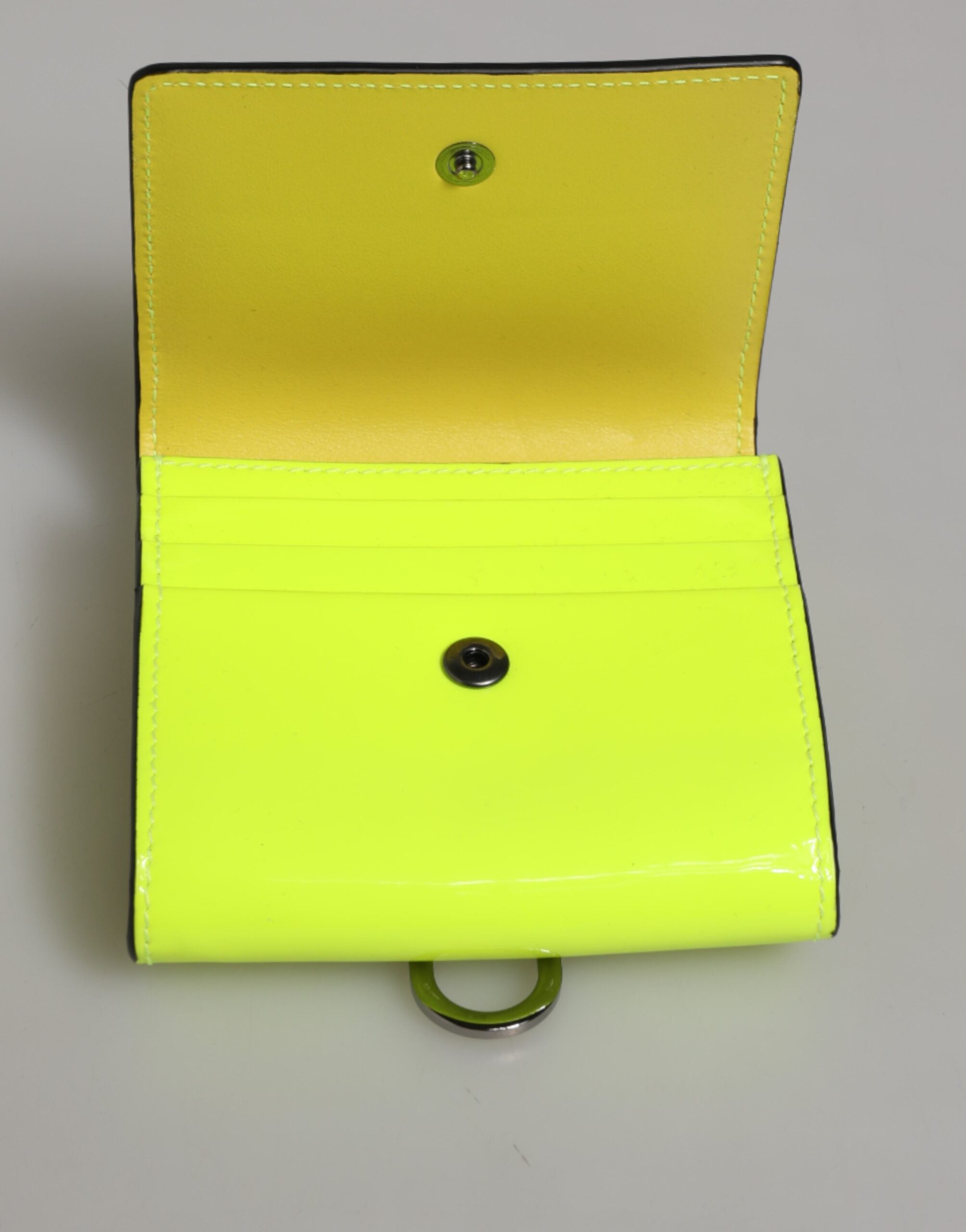 Dolce & Gabbana Dolce & Gabbana Yellow Green Bifold DG Logo Neck Strap Cardholder Men's Wallet