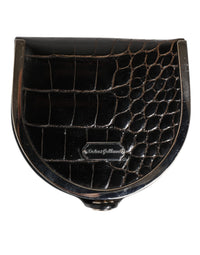 Dolce & Gabbana Dolce & Gabbana Black Polished Crocodile Leather Mens Coin Purse Men's Wallet