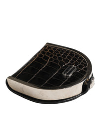 Dolce & Gabbana Dolce & Gabbana Black Polished Crocodile Leather Mens Coin Purse Men's Wallet