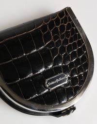 Dolce & Gabbana Dolce & Gabbana Black Polished Crocodile Leather Mens Coin Purse Men's Wallet