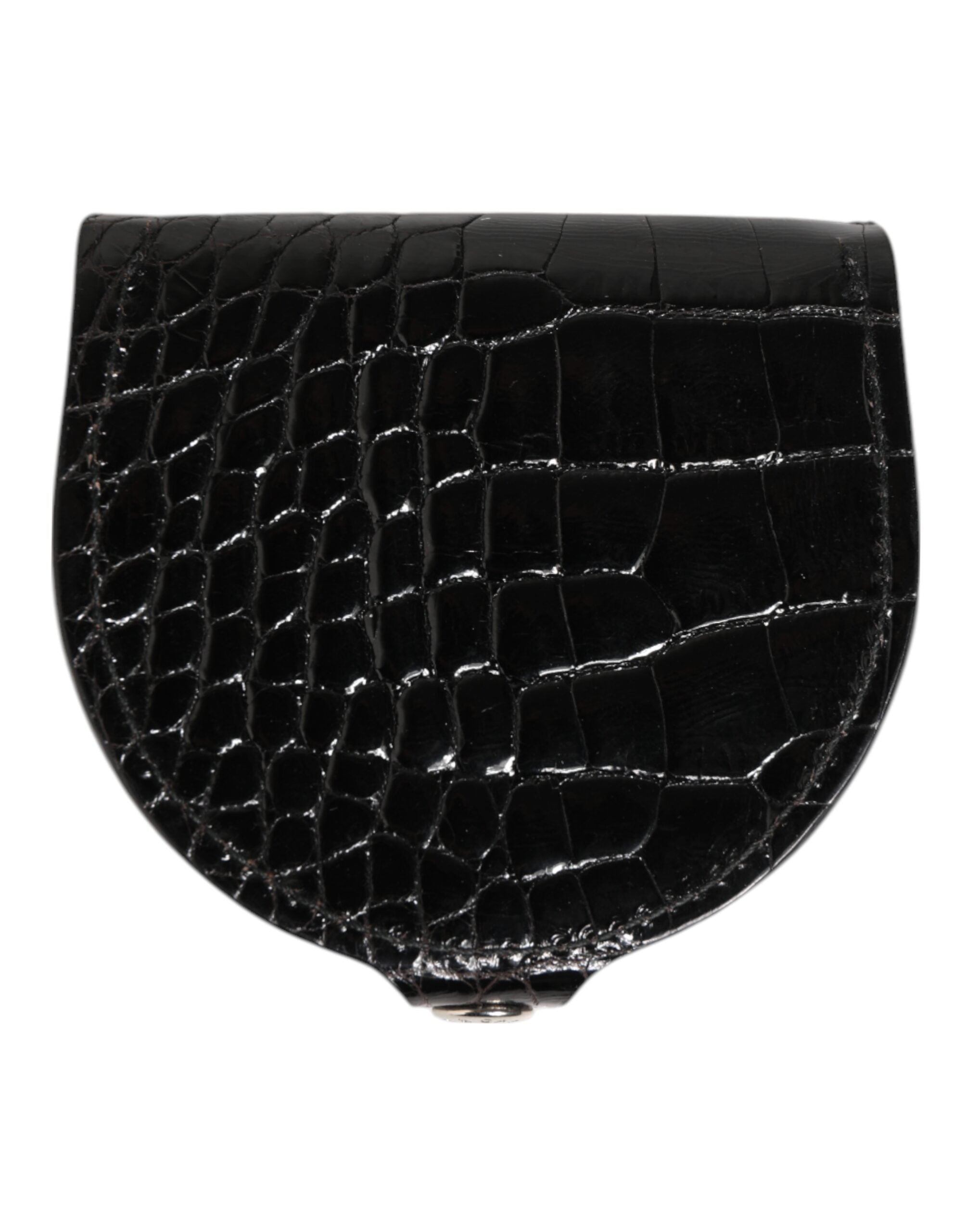 Dolce & Gabbana Dolce & Gabbana Black Polished Crocodile Leather Mens Coin Purse Men's Wallet